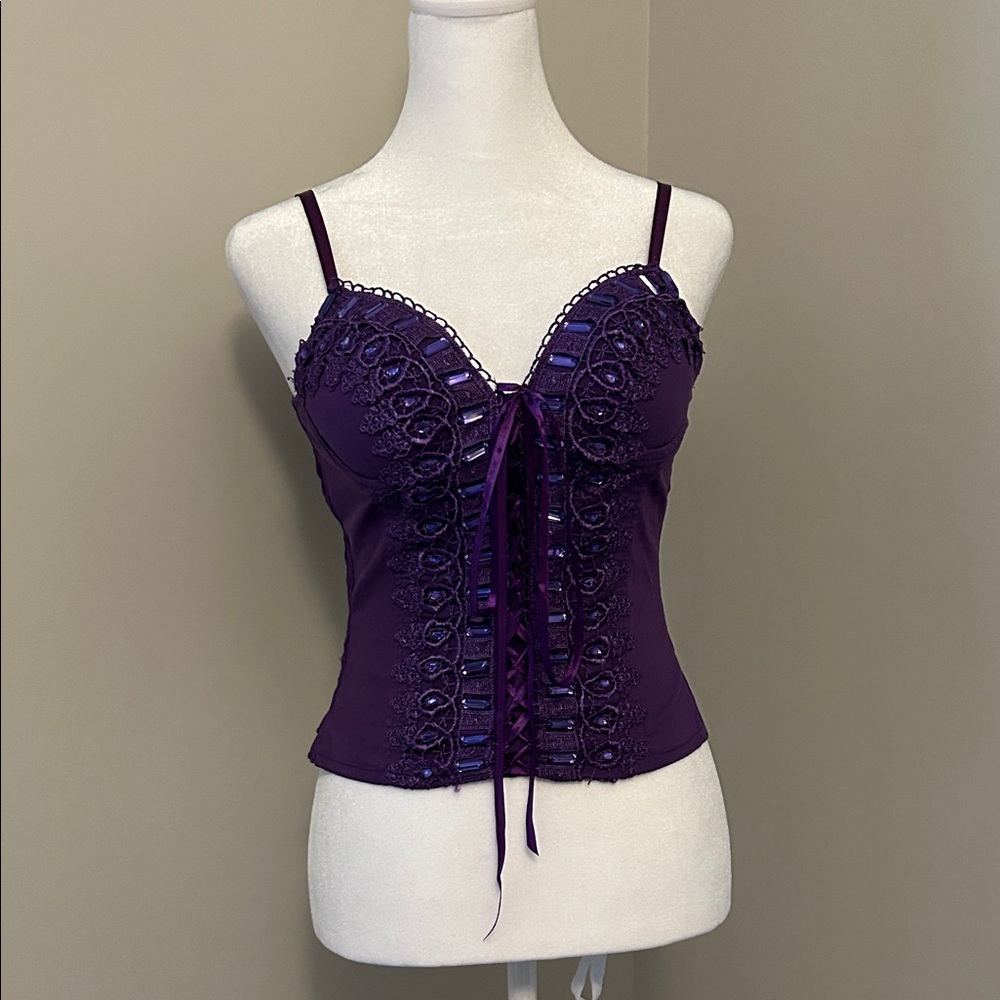 Chic Purple Lace Camisole Top